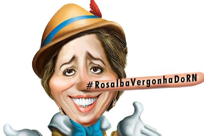 #RosalbaVergonhadoRN no topo do Twitter Brasil e em sétimo no Twitter Mundo