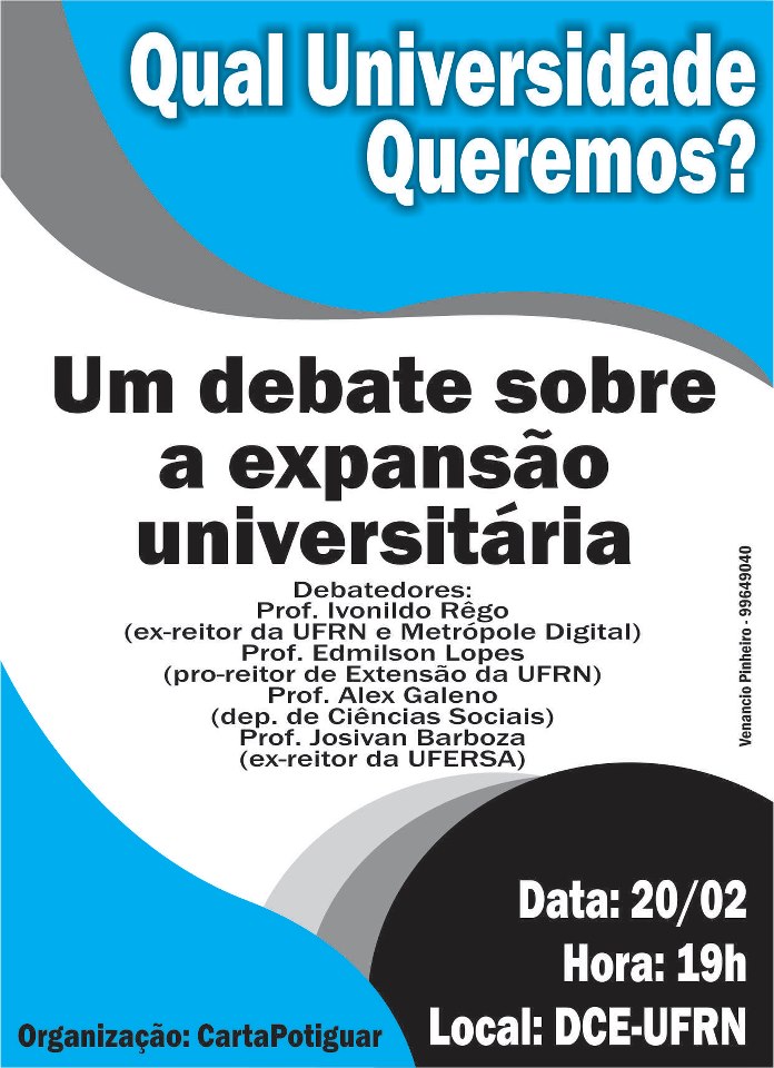 Um Debate sobre a Expansão Universitária. Participe!