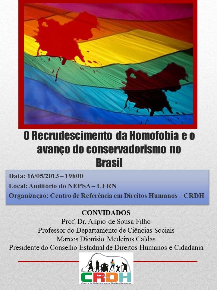 UFRN organiza palestra sobre homofobia e avanço do conservadorismo no Brasil